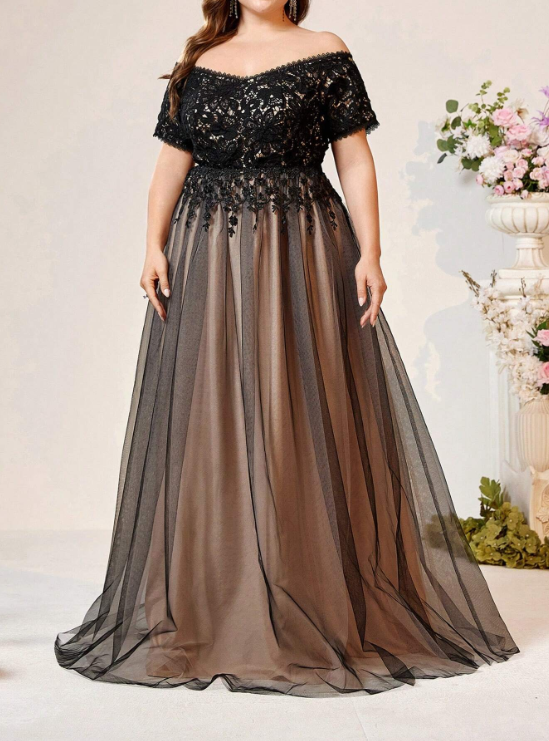 Lace See Through with Beaded Bodice Gowns Dark Green Plus Size
